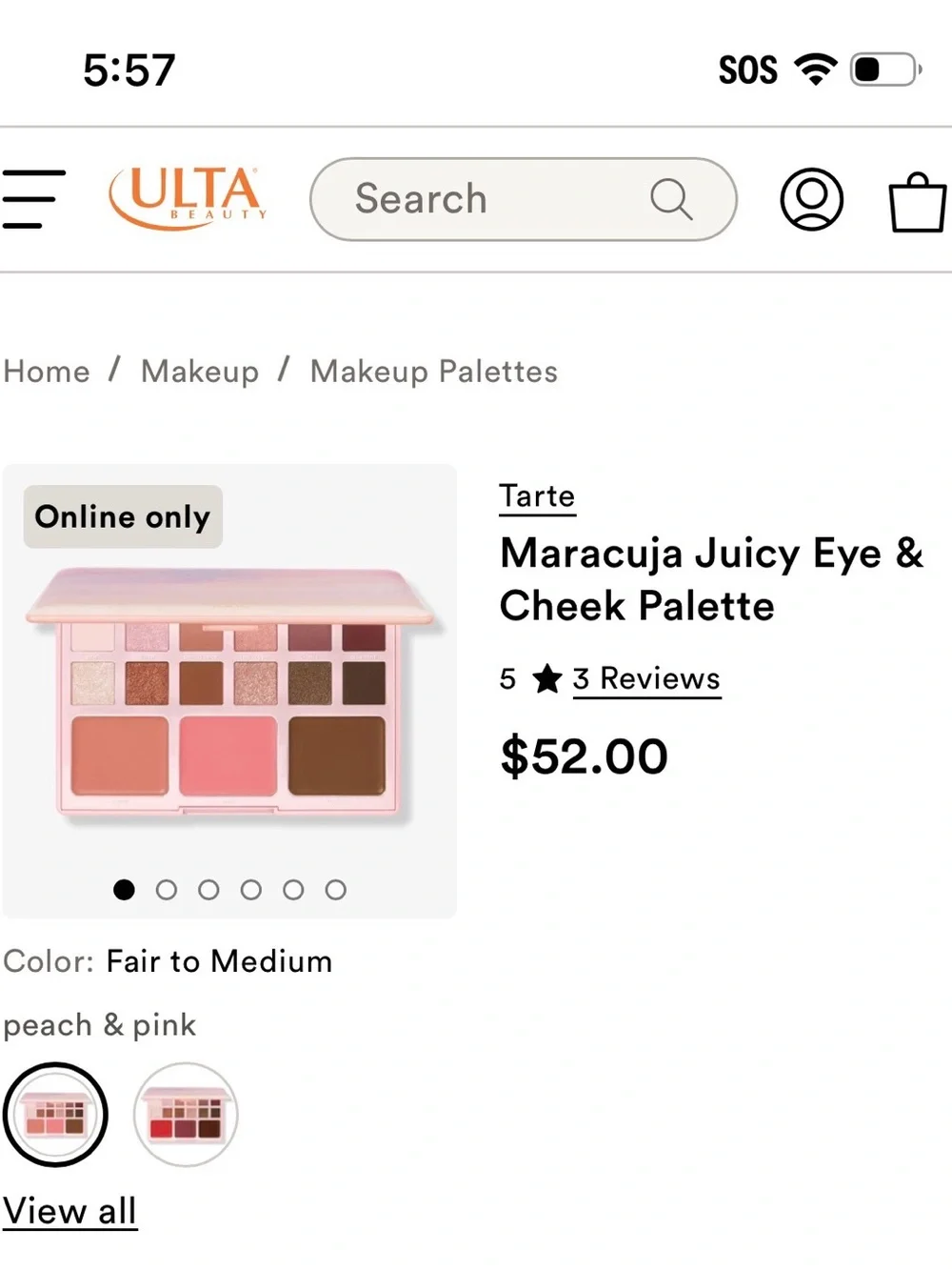 tarte Pink & Neutral Eyeshadow and Face Palette